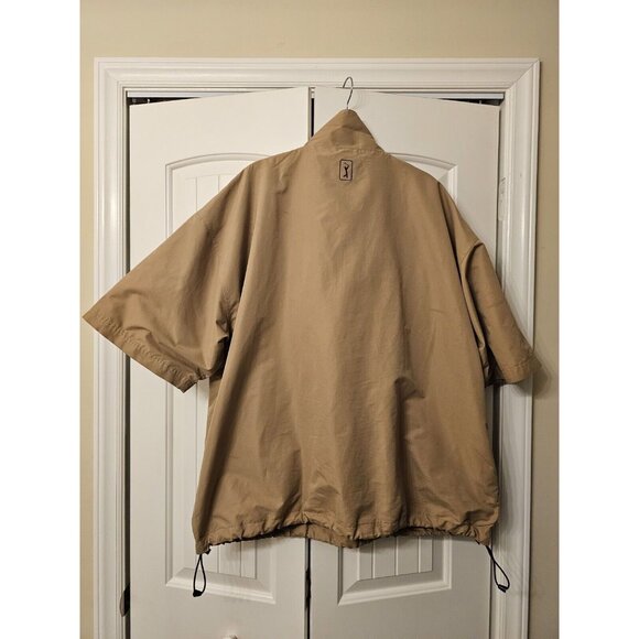 Men's PGA TOUR Windbreaker Jacket Beige/Tan Short Sleeve 1/4 Zip XL Golf - Picture 2 of 8